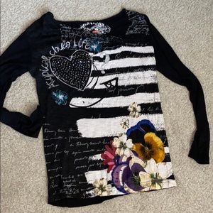 V neck black sweater  Size L